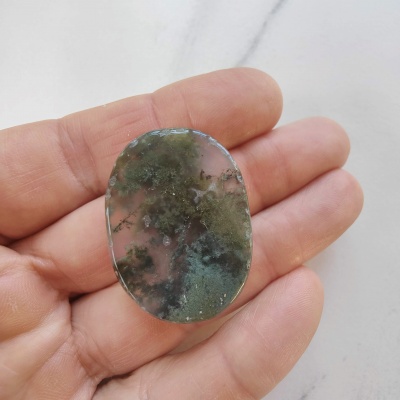 Palm Stone Worry Stone - Moss Agate